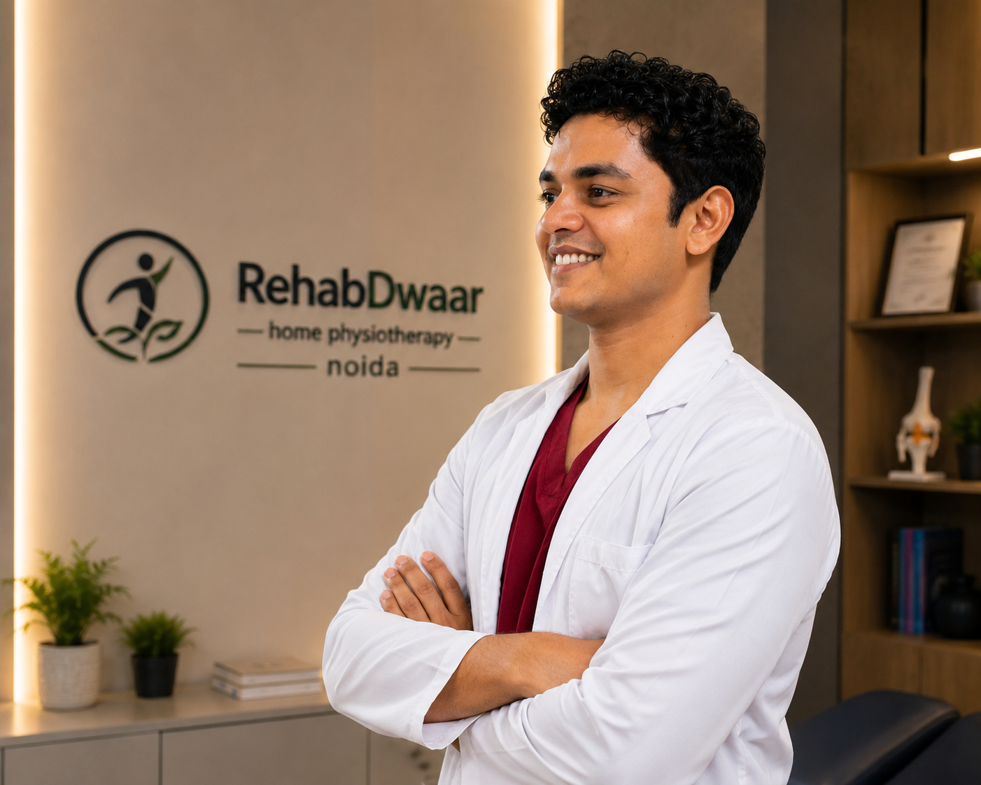 Physiotherapist treating a patient